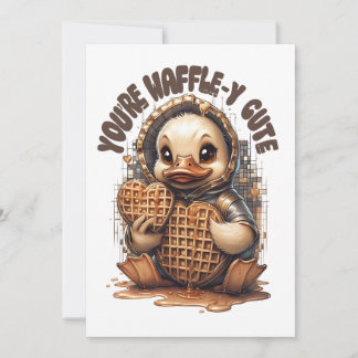 Je bent wafel-y Schattige" Duckling Invitation Kaart