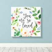 Je bent zo geliefd als Floral Waterverf Canvas kun (Insitu (Houten vloer))