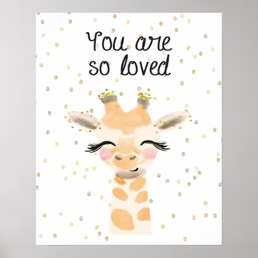 Je bent zo geliefd Giraffe Poster (Voorkant)