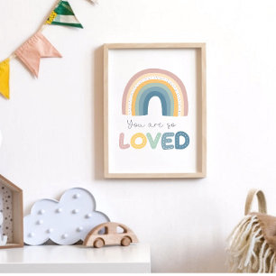 Je bent zo geliefd Rainbow Baby Nursery Poster