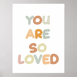 Je bent zo geliefd Regenboog Baby Nursery Poster