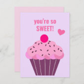 Je bent zo lief - Cute Cupcake Classroom Valentijn Briefkaart (Voorkant / Achterkant)