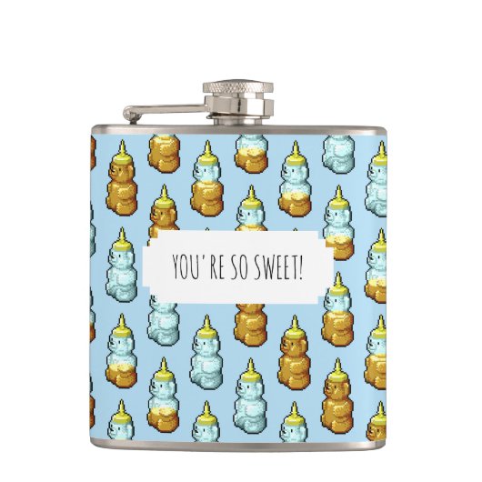 Je bent zo lief! Schattige Honing Beer Bottles Pat Heupfles (Voorkant)