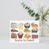 Je bent zo lief Zuidelijke desserts cake taart pud Briefkaart (Staand voorkant)