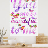 Je bent zo mooi voor mij (PINK) Poster (Keuken)