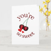 Je bent zo zoete ripe Red Cherry Cherry Fruit Kaart (Gele Bloem)