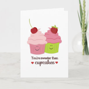 Je bent zoeter dan cupcakes Valentijn Feestdagen Kaart