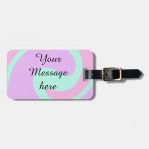Je bericht hier tekst naam monogram roze past bagagelabel