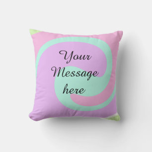 Je bericht hier tekst naam monogram roze past kussen