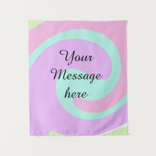 Je bericht hier tekst naam monogram roze past wandkleed