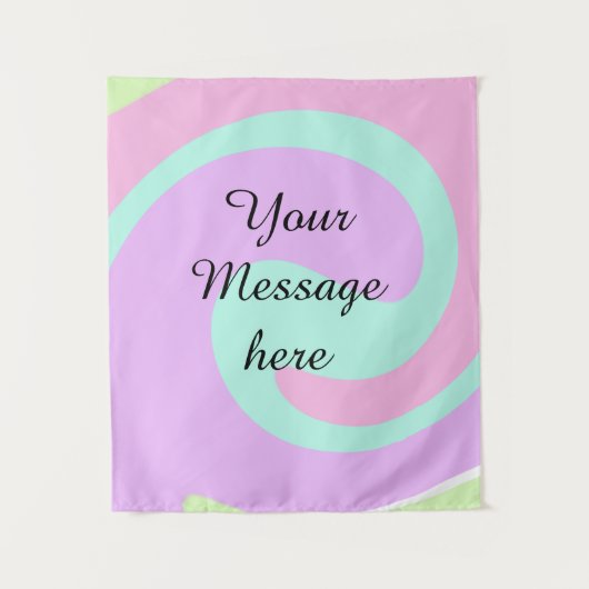Je bericht hier tekst naam monogram roze past wandkleed (Voorkant)