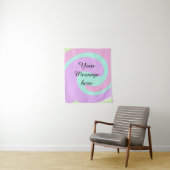 Je bericht hier tekst naam monogram roze past wandkleed (In situ)
