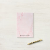 Je bericht Roze Marmer Post-it® Notes (Op bureau)
