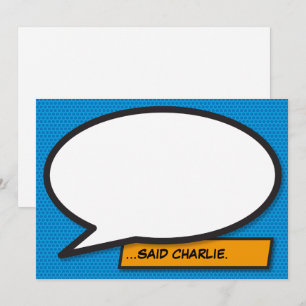 Je berichtenbeluistje voor retrospectief stripboek kaart