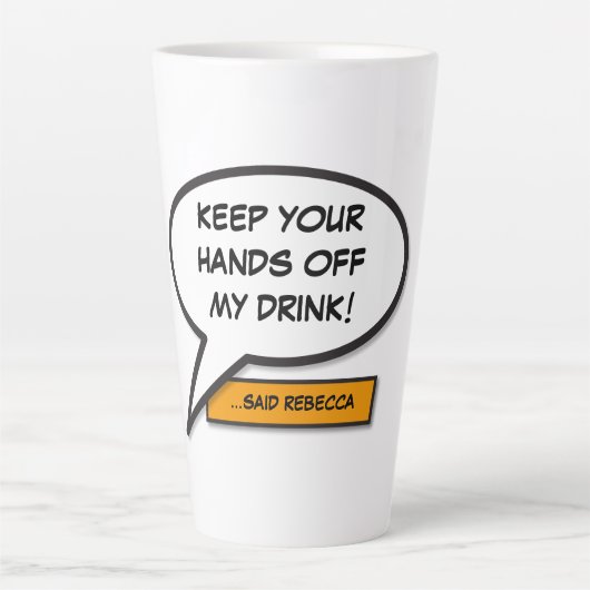 Je berichtenbeluistje voor retrospectief stripboek latte mok (Voorkant)