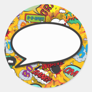 Je berichtenbeluistje voor retrospectief stripboek ronde sticker