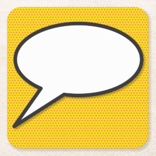 Je berichtenbeluistje voor retrospectief stripboek vierkante kartonnen onderzetter