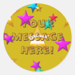 Je Berichtje Gold Star-sticker Ronde Sticker