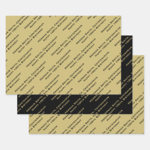 Je berichtpatroon All-over Print - zwart/wit  Inpakpapier Vel