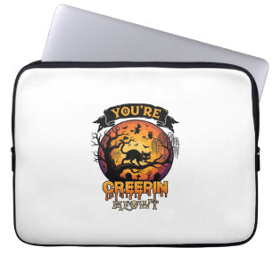 Je Bezorgt Me Koude Rillingen Halloween Zwarte Kat Laptop Sleeve