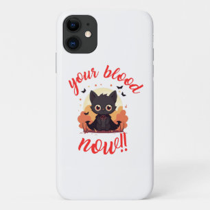 JE BLOED NU!! - Vampier kitten iPhone 11 Hoesje