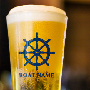 Je boot of naam verzendt wiel Helm Navy Blue Glas