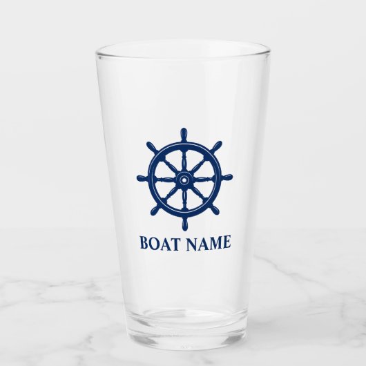 Je boot of naam verzendt wiel Helm Navy Blue Glas (Voorkant)