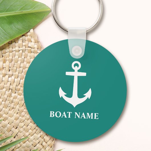 Je Bootnaam Anchor Nautical Style Sleutelhanger