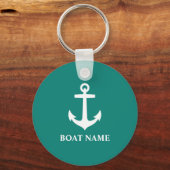 Je Bootnaam Anchor Nautical Style Sleutelhanger (Voorkant)