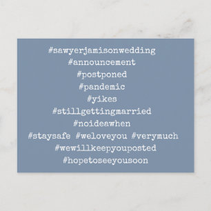Je bovenste 12 hashtags uitgestelde bruiloft Faded Briefkaart