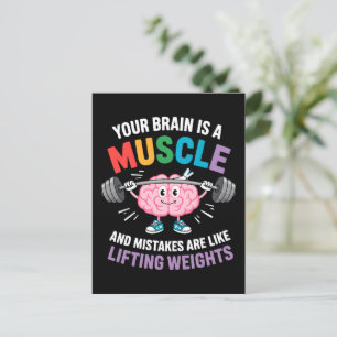 Je brein is een spier - Groei Mindset Quote Briefkaart