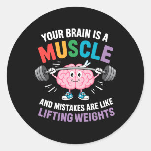 Je brein is een spier - Groei Mindset Quote Ronde Sticker