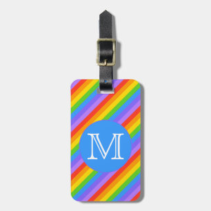 Je brief, regenboogstripes Monogram. Bagagelabel