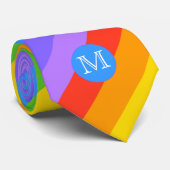 Je brief, regenboogstripes Monogram. Stropdas (Opgerold)