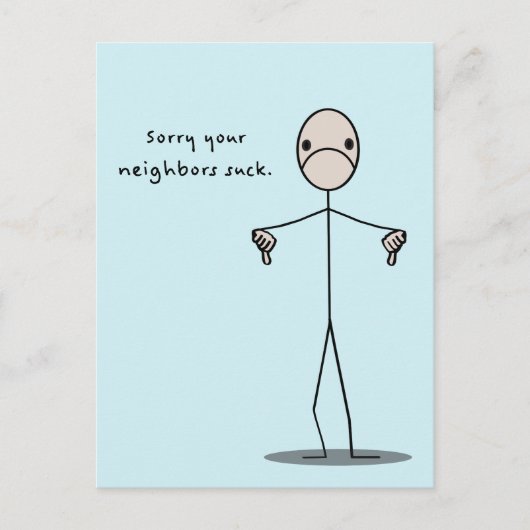 Je buren zuigen briefkaart (Voorkant)