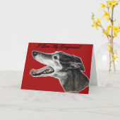 "Je carte de voeux d'art de chien aime mon (Fleur jaune)