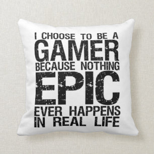 Je choisis d'être coussin drôle de Gamer pour le