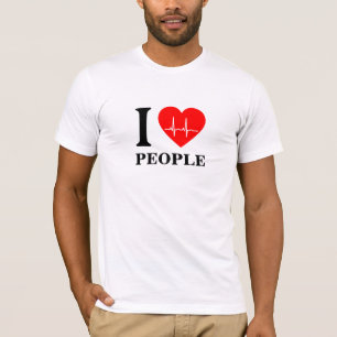 Je coeur ekg J'aime les gens T-shirt