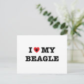 Je Coeur Ma Carte Postale Beagle (Debout devant)