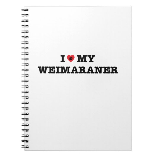 Je Coeur Mon Carnet Weimaraner (Devant)