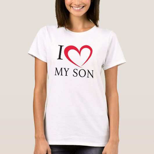 Je Coeur Mon Fils Photo Personnalisée T-shirt (Devant)