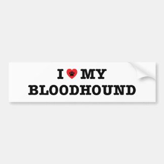 Je Coeur Mon Sticker Bumper Bloodhound