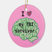 "Je [coeur] ornement de mon survivant de TBI" (Gauche)