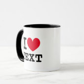 Je coeur texte logo modèle café tasse cadeau (Devant gauche)