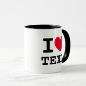 Je coeur texte logo modèle café tasse cadeau (Devant droit)