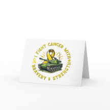 "JE COMBATS LE CANCER AVEC COURAGE & FORCE" CARTE