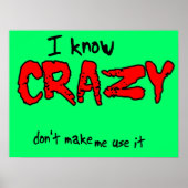 Je connais Crazy Funny Poster Humour (Devant)