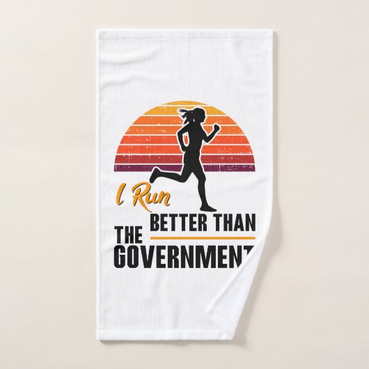 Je cours mieux que le gouvernement Funny Runner (Serviette à main)