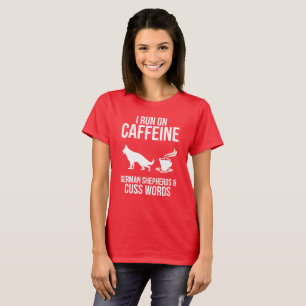 Je cours sur Caffein, T-shirt de dames de bergers