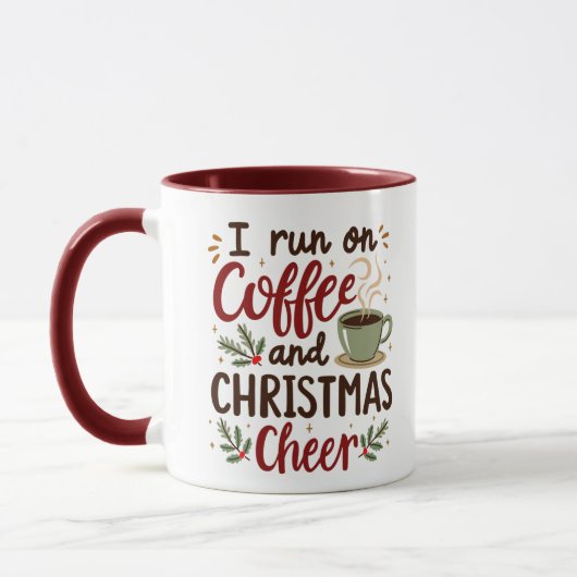 Je Cours Sur Fantaisie Noël Deux Tone Café Mug (Gauche)